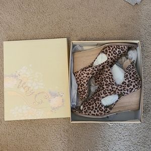 Open Toe Booties-Leopard